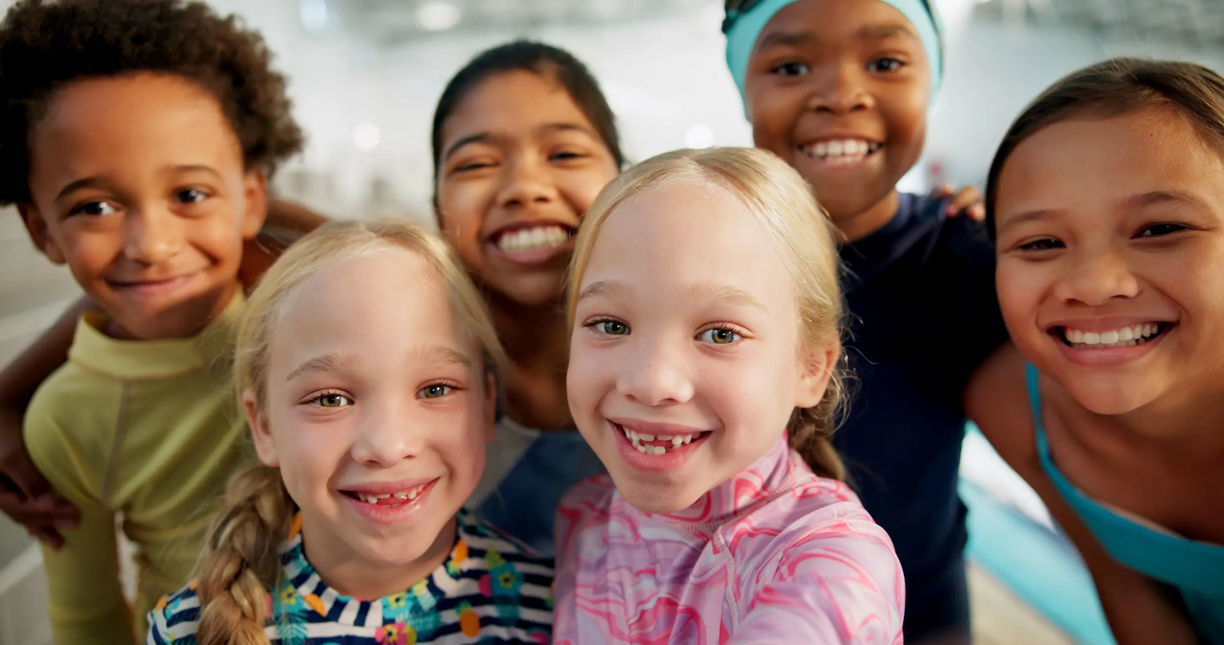 Happy children taking a selfie